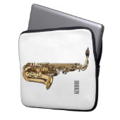 Saxophone Cartoon Illustration Laptopschutzhülle (Vorderseite Links)
