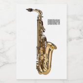 Saxophone Cartoon Illustration Lebensmitteletikett (Einzelnes Label)