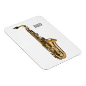 Saxophone Cartoon Illustration Magnet (Rechte Seite)