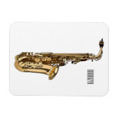 Saxophone Cartoon Illustration Magnet (Horizontal)