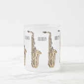 Saxophone Cartoon Illustration Mattglastasse (Mittel)