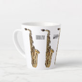 Saxophone Cartoon Illustration Milchtasse (Linke Ecke)