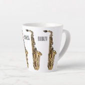 Saxophone Cartoon Illustration Milchtasse (Rechte Ecke)