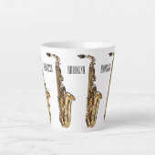 Saxophone Cartoon Illustration Milchtasse (Vorderseite)