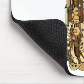 Saxophone Cartoon Illustration Mousepad (Ecke)