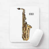 Saxophone Cartoon Illustration Mousepad (Mit Mouse)
