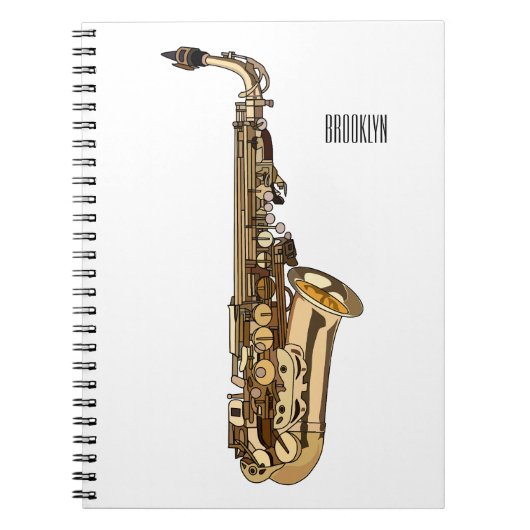 Saxophone Cartoon Illustration Notizblock (Vorderseite)