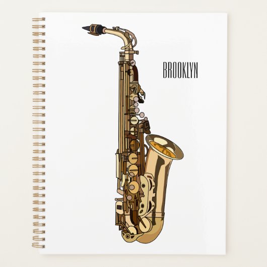 Saxophone Cartoon Illustration Planer (Vorderseite)
