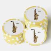 Saxophone Cartoon Illustration Pokerchips (Stapel)