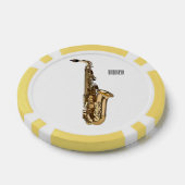 Saxophone Cartoon Illustration Pokerchips (Einzeln)