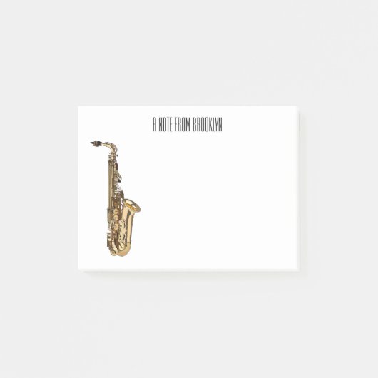 Saxophone Cartoon Illustration Post-it Klebezettel (Vorderseite)
