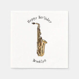 Saxophone Cartoon Illustration Serviette