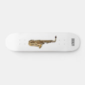 Saxophone Cartoon Illustration Skateboard (Horizontal)
