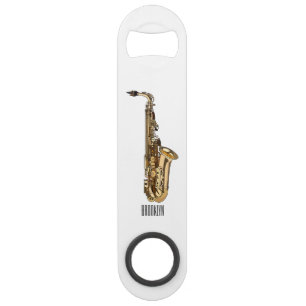Saxophone Cartoon Illustration Speed Flaschenöffner