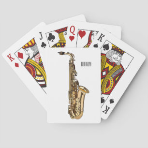 Saxophone Cartoon Illustration Spielkarten