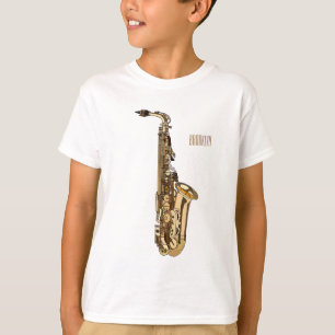 Saxophone Cartoon Illustration T-Shirt