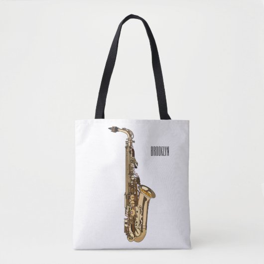 Saxophone Cartoon Illustration Tasche (Vorderseite)