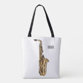 Saxophone Cartoon Illustration Tasche (Rückseite)