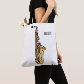 Saxophone Cartoon Illustration Tasche (Von Nahem)