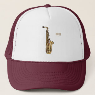 Saxophone Cartoon Illustration Truckerkappe