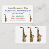 Saxophone Cartoon Illustration Visitenkarte (Vorne/Hinten)