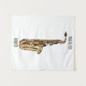 Saxophone Cartoon Illustration Wandteppich (Vorderseite (Horizontal))