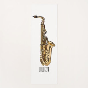 Saxophone Cartoon Illustration Yogamatte