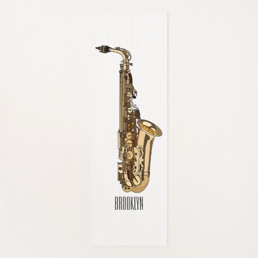 Saxophone Cartoon Illustration Yogamatte (Vorderseite)