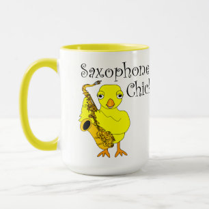 Saxophone Chick Text Tasse