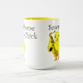 Saxophone Chick Text Tasse (Zentrum)