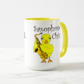 Saxophone Chick Text Tasse (VorderseiteRechts)