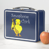 Saxophone Chick Text Tasse Metall Brotdose (Beispiel)