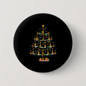 Saxophone Christmas Tree Lights Music Lover Musica Button (Vorderseite)
