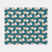 Saxophone Cow Fleecedecke (Vorderseite (Horizontal))