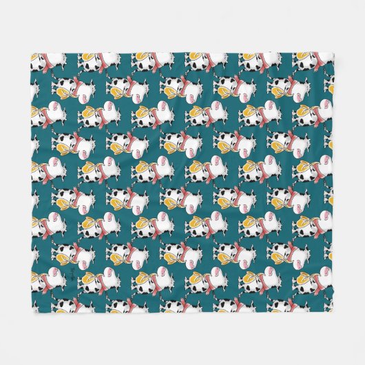 Saxophone Cow Fleecedecke (Vorderseite (Horizontal))