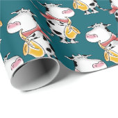 Saxophone Cow Geschenkpapier (Rolleneckpunkt)
