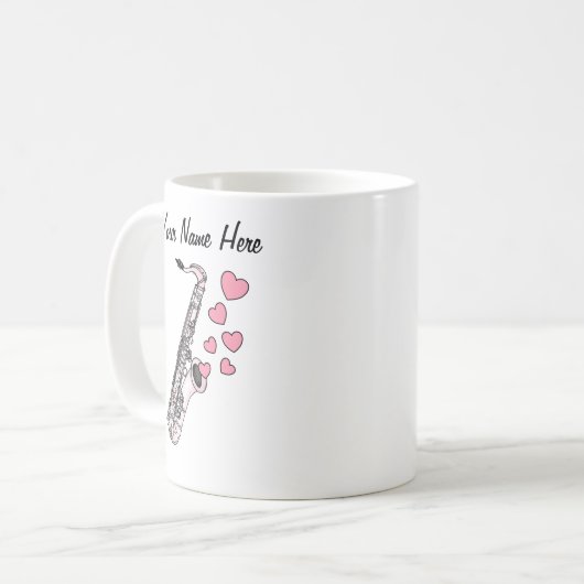 Saxophone Custom Wedding Tasse Sax Player Musician (Vorderseite Links)