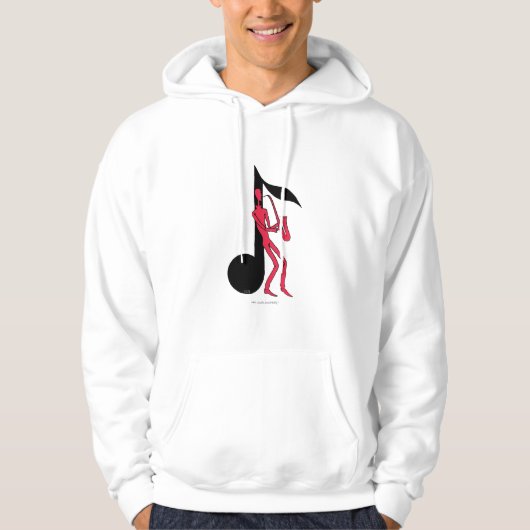 Saxophone, der die Mannstifttinte zeichnet Hoodie (Vorderseite)