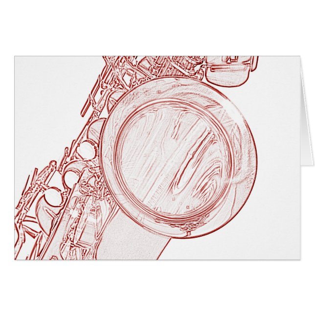 Saxophone, der Karte zeichnet (Vorderseite (Horizontal))