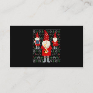 Saxophone Drums Accordion Ugly Christmas Sweater G Visitenkarte