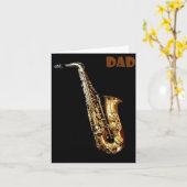 Saxophone Faltkarte Karte (Gelbe Blume)