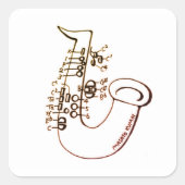 saxophone fingering quadratischer aufkleber (Vorderseite)