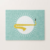 Saxophone Fun Turquoise Swirt Music Puzzle (Horizontal)