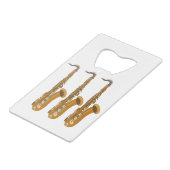 Saxophone Geldbeutel Flaschenöffner (Vorderseite Schrägansicht)