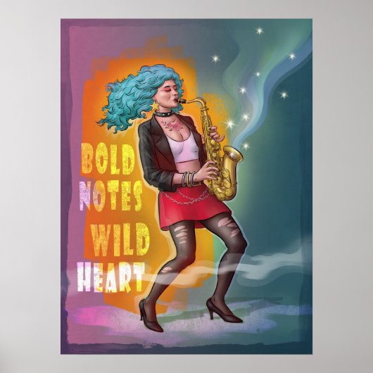 Saxophone Girl - Bold Notes, Wild Heart Poster (Vorne)
