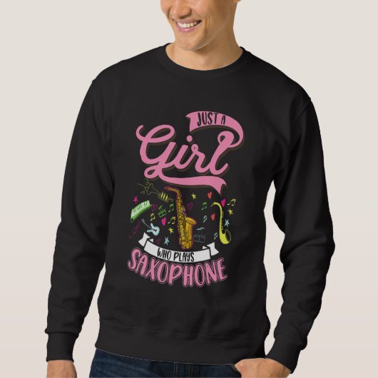 Saxophone Girl Saxophone Player Saxophonist 2 Sweatshirt (Vorderseite)