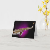 Saxophone Grußkarte Karte (Gelbe Blume)