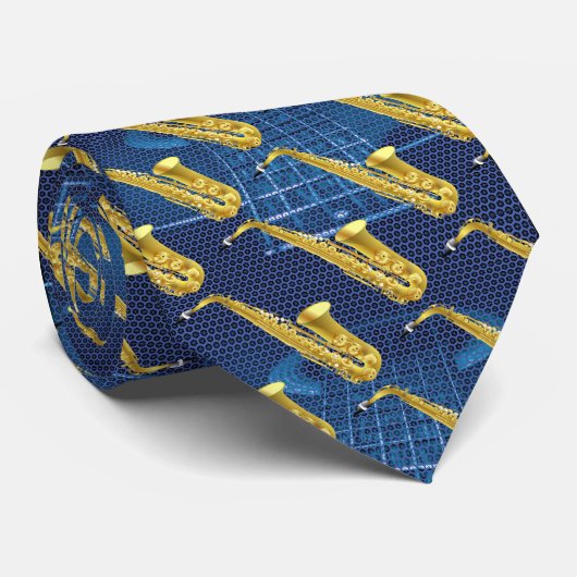 Saxophone Guitar Krawatte (Gerollt)