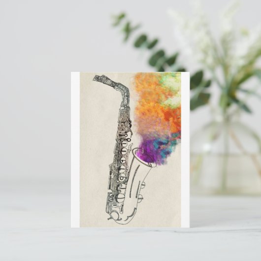 Saxophone Heilung Postkarte (Stehend Vorderseite)