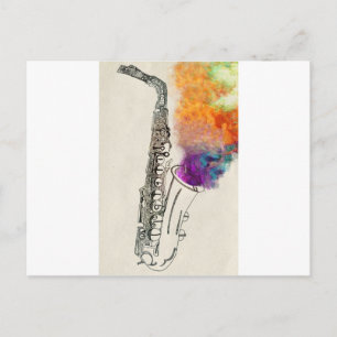 Saxophone Heilung Postkarte